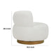 Novy Accent Chair with Swivel Function | White Sherpa | Gold | 35’’ BM336222