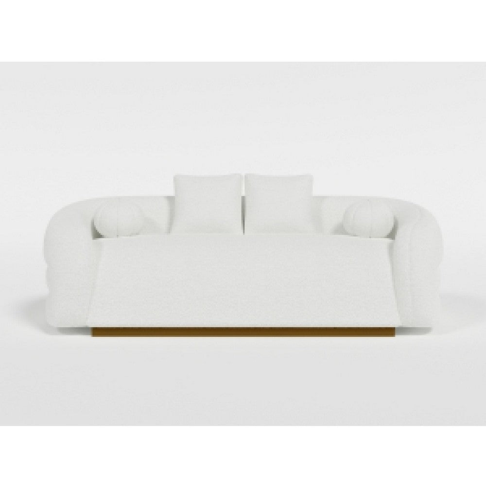 Novy Sofa | 4 Accent Pillows | White Sherpa | Gold | 93’’ BM336224
