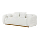 Novy Sofa | 4 Accent Pillows | White Sherpa | Gold | 93’’ BM336224