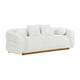 Novy Sofa | 4 Accent Pillows | White Sherpa | Gold | 93"