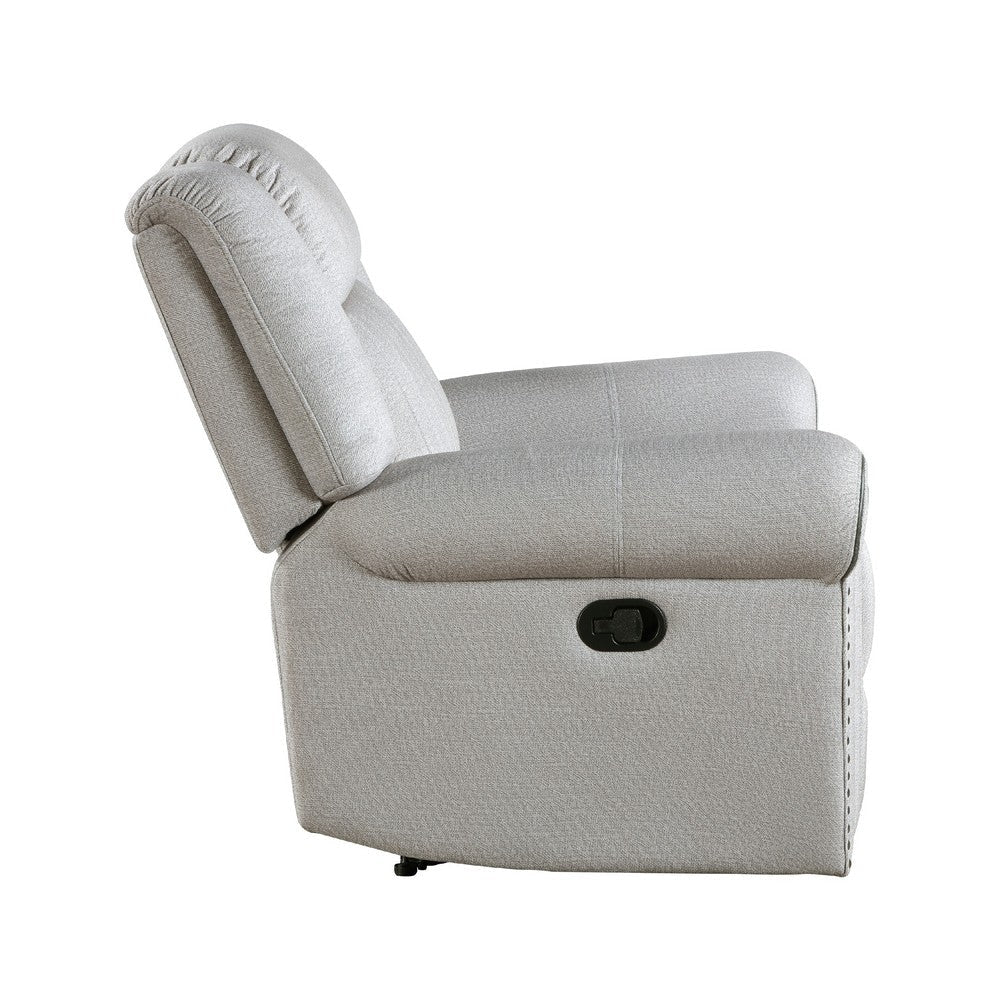 Ben Manual Reclining Chair | 41’’ | Gray Microfiber | Nailhead Trims BM336231