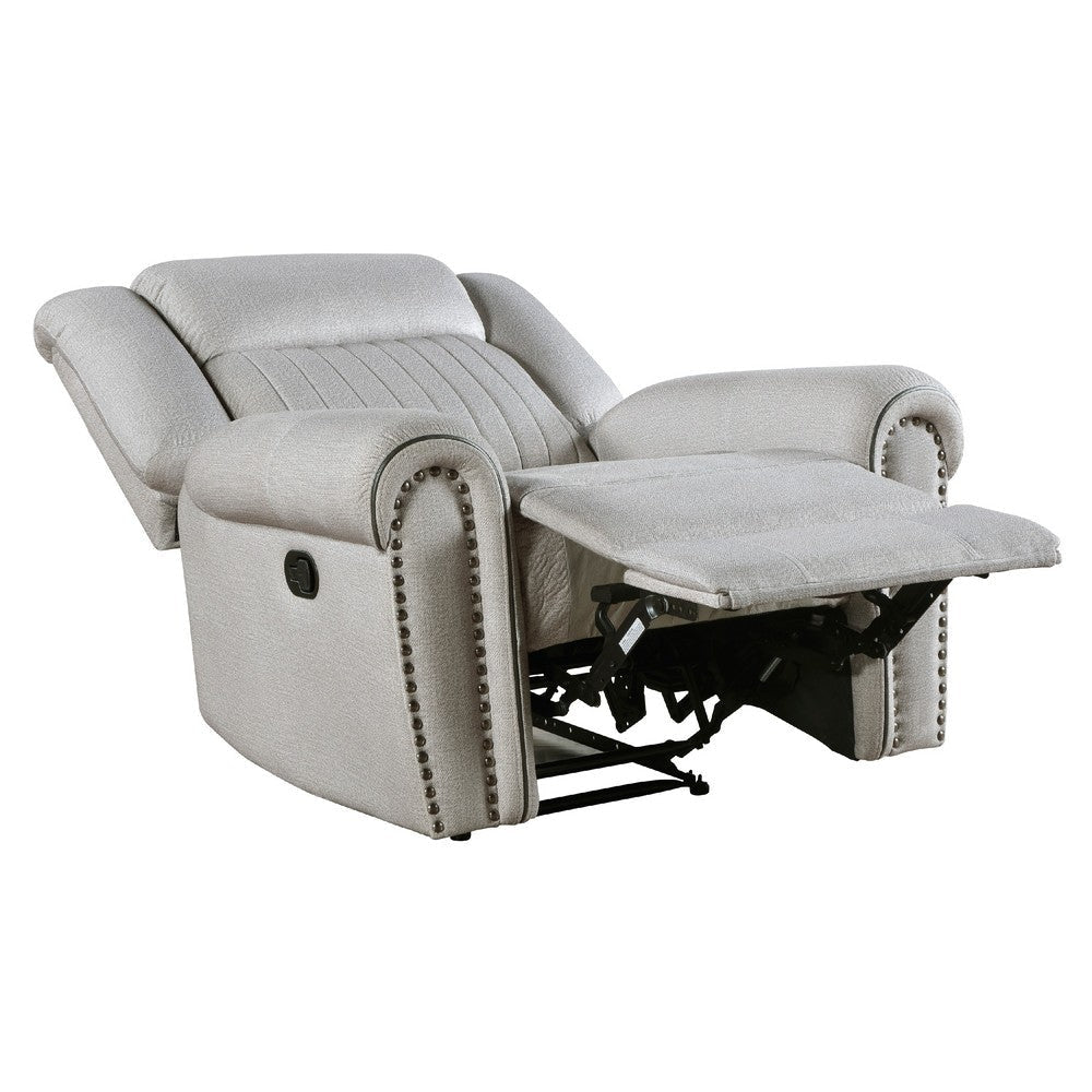 Ben Manual Reclining Chair | 41’’ | Gray Microfiber | Nailhead Trims BM336231