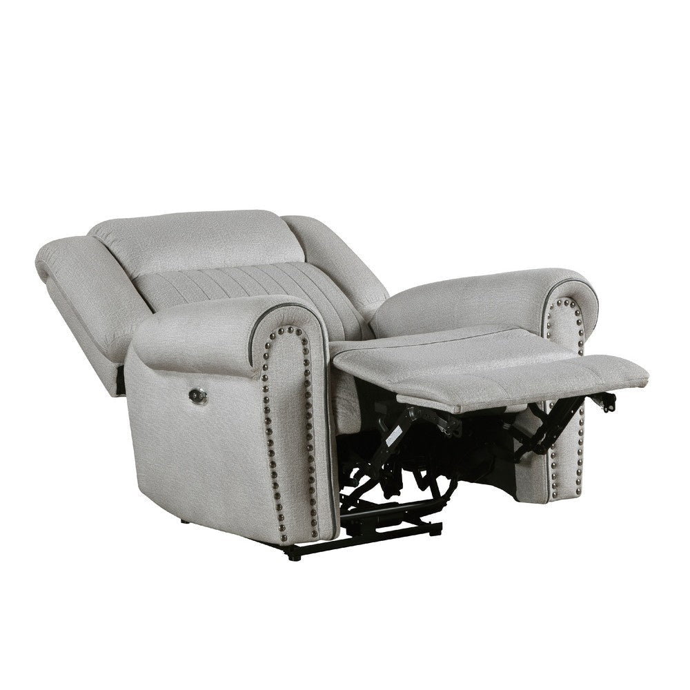 Ben Power Reclining Chair | 41’’ | Gray Microfiber | Nailhead Trims BM336232