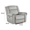 Ben Power Reclining Chair | 41’’ | Gray Microfiber | Nailhead Trims BM336232