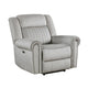 Ben Power Reclining Chair | 41" | Gray Microfiber | Nailhead Trims