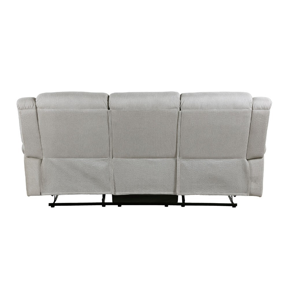 Ben Manual Reclining Sofa | 89’’ | Gray Microfiber | Nailhead Trims BM336235