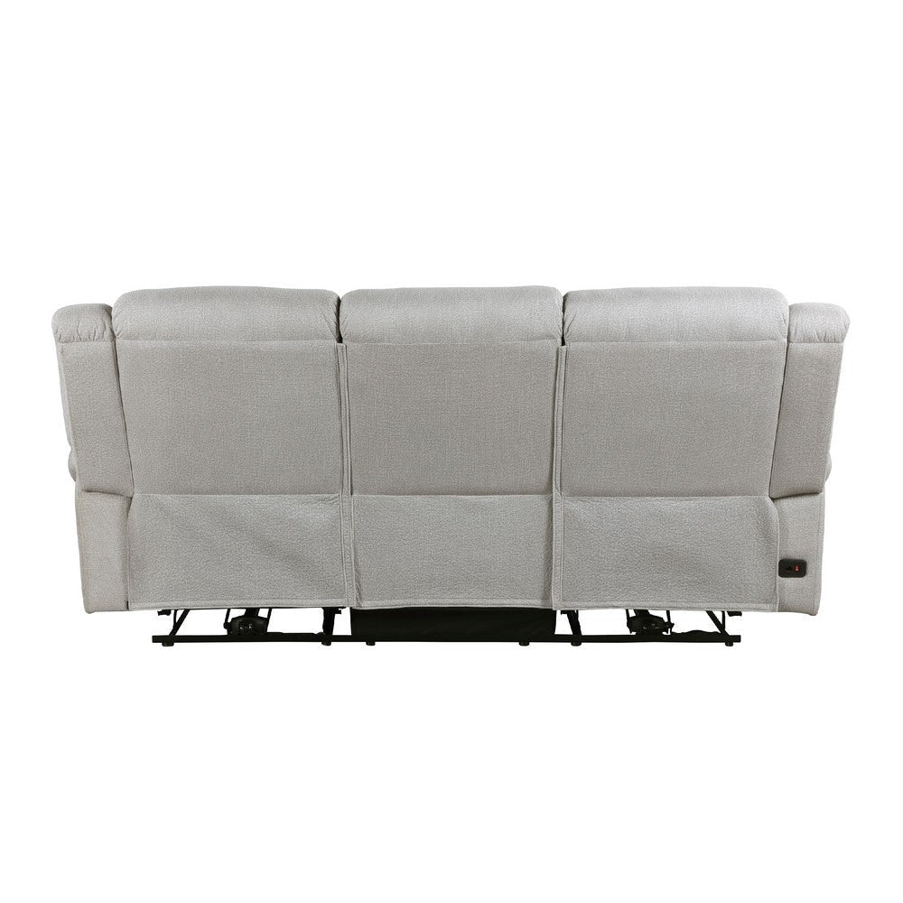 Ben Power Reclining Sofa | 89’’ | Gray Microfiber | Nailhead Trims BM336236