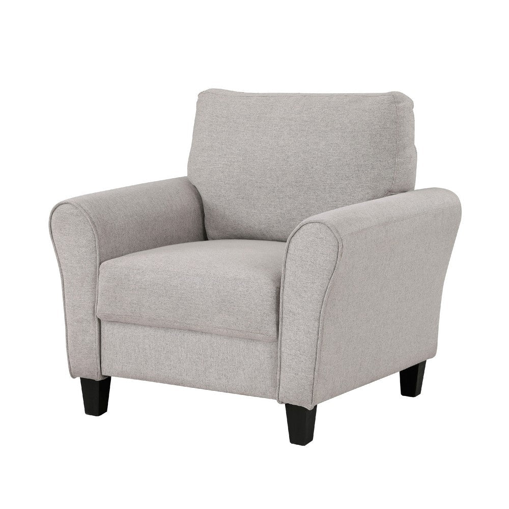Leroi Accent Chair | 37’’ | Gray Fabric and Round Flared Armrests BM336237