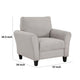 Leroi Accent Chair | 37’’ | Gray Fabric and Round Flared Armrests BM336237