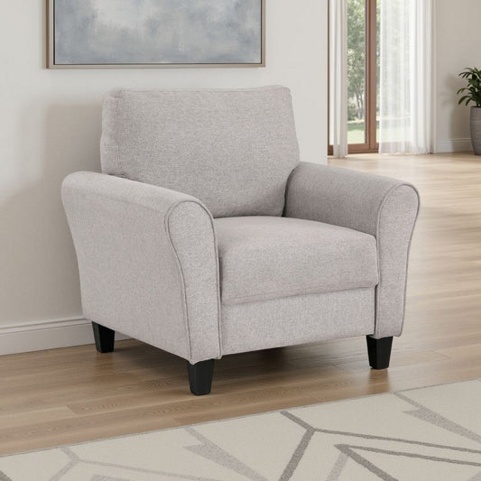 Leroi Accent Chair | 37" | Gray Fabric and Round Flared Armrests