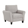 Leroi Accent Chair | 37" | Gray Fabric and Round Flared Armrests
