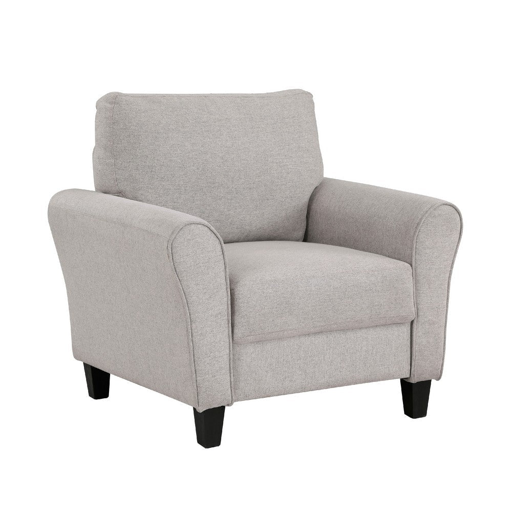 Leroi Accent Chair | 37" | Gray Fabric and Round Flared Armrests