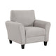 Leroi Accent Chair | 37" | Gray Fabric and Round Flared Armrests