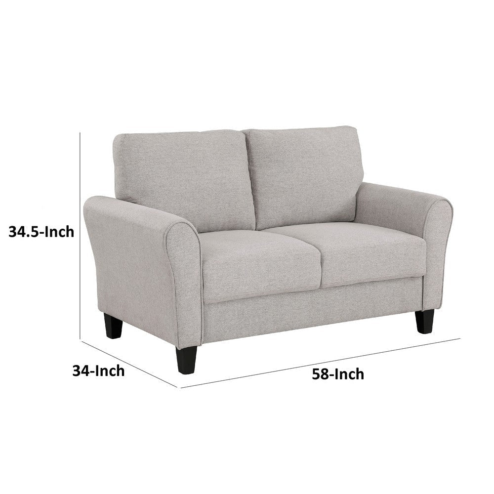 Leroi Loveseat | 58’’ | Gray Fabric and Round Flared Armrests BM336238