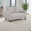 Leroi Loveseat | 58" | Gray Fabric and Round Flared Armrests