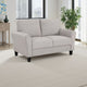 Leroi Loveseat | 58" | Gray Fabric and Round Flared Armrests