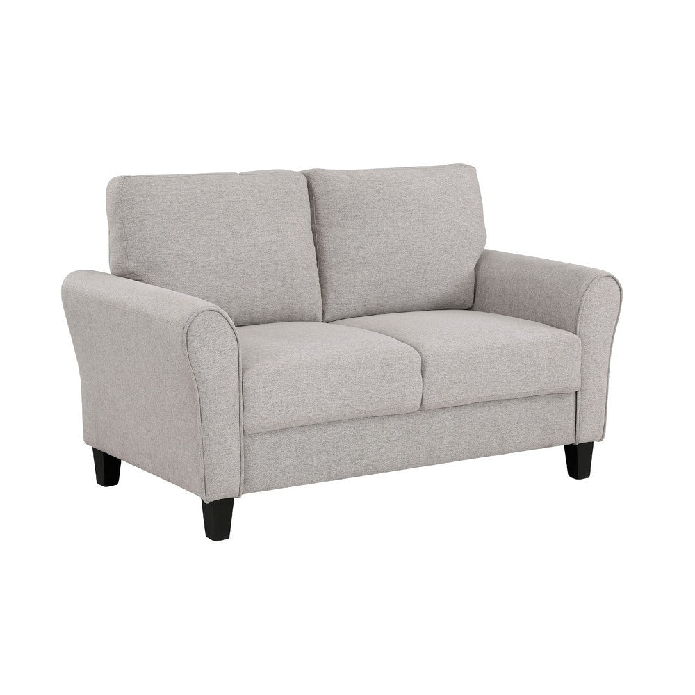 Leroi Loveseat | 58" | Gray Fabric and Round Flared Armrests