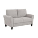 Leroi Loveseat | 58" | Gray Fabric and Round Flared Armrests