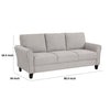 Leroi Sofa | 81’’ | Gray Fabric and Round Flared Armrests BM336239