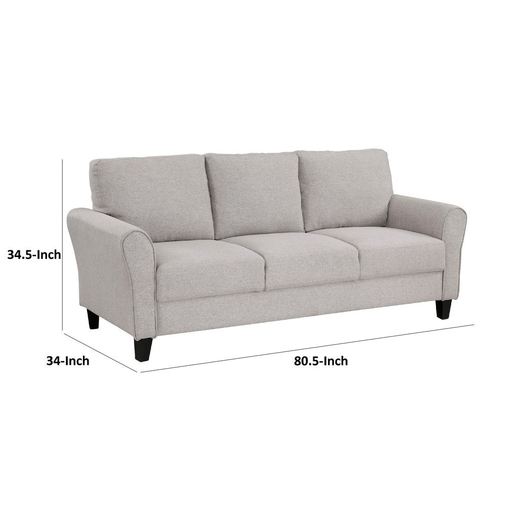 Leroi Sofa | 81’’ | Gray Fabric and Round Flared Armrests BM336239