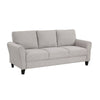 Leroi Sofa | 81" | Gray Fabric and Round Flared Armrests