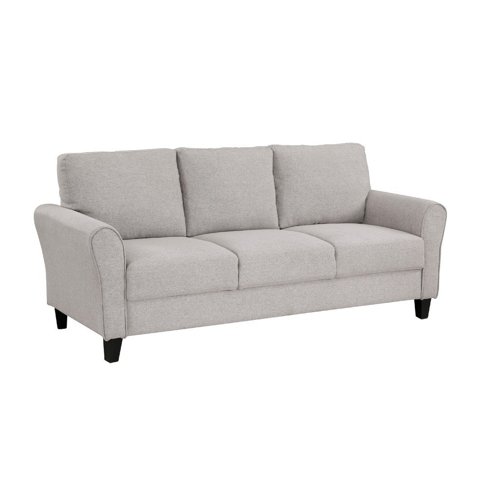 Leroi Sofa | 81" | Gray Fabric and Round Flared Armrests