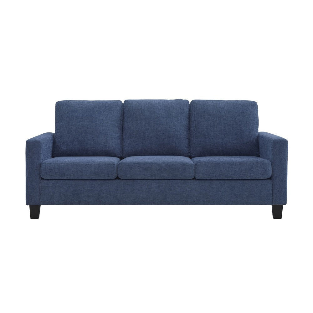 Mihi Sofa | Blue Chenille | 76’’ | Black Tapered Wood Legs BM336242