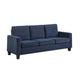 Mihi Sofa | Blue Chenille | 76" | Black Tapered Wood Legs