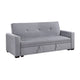 Convertible Sofa | Gray Tufted Velvet Back | USB Charging Ports | 84"