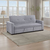 Convertible Sofa | Gray Tufted Velvet Back | USB Charging Ports | 84"