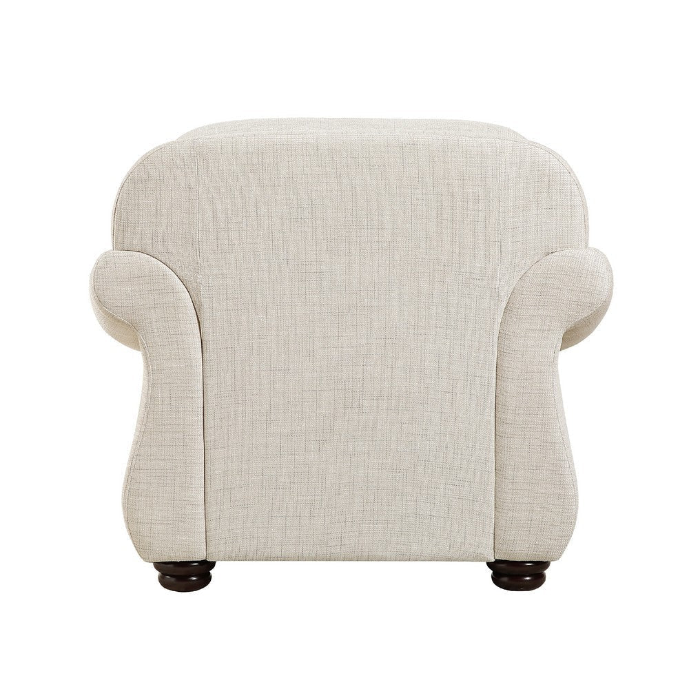 Boro 42" Sofa Armchair | Soft Beige | Armrests w Nailhead Trims