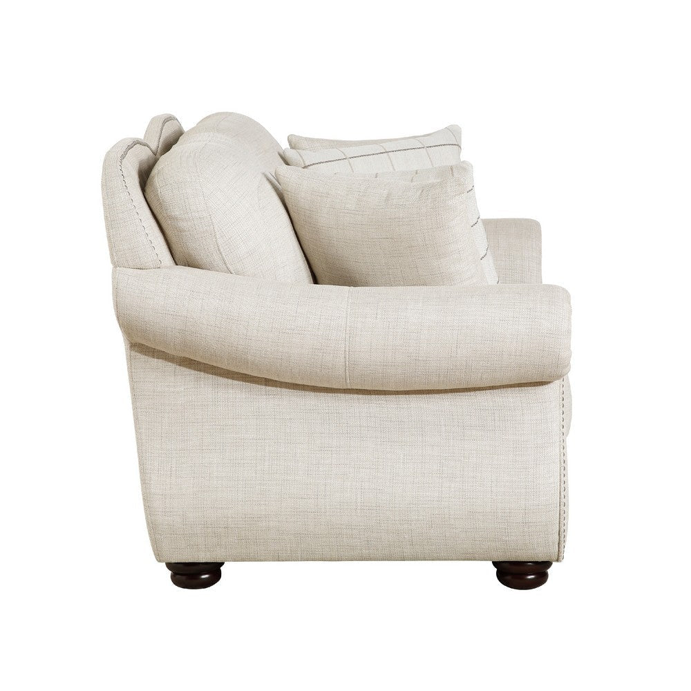 Boro Loveseat with 4 Accent Pillows | 64’’ | Beige Fabric BM336248