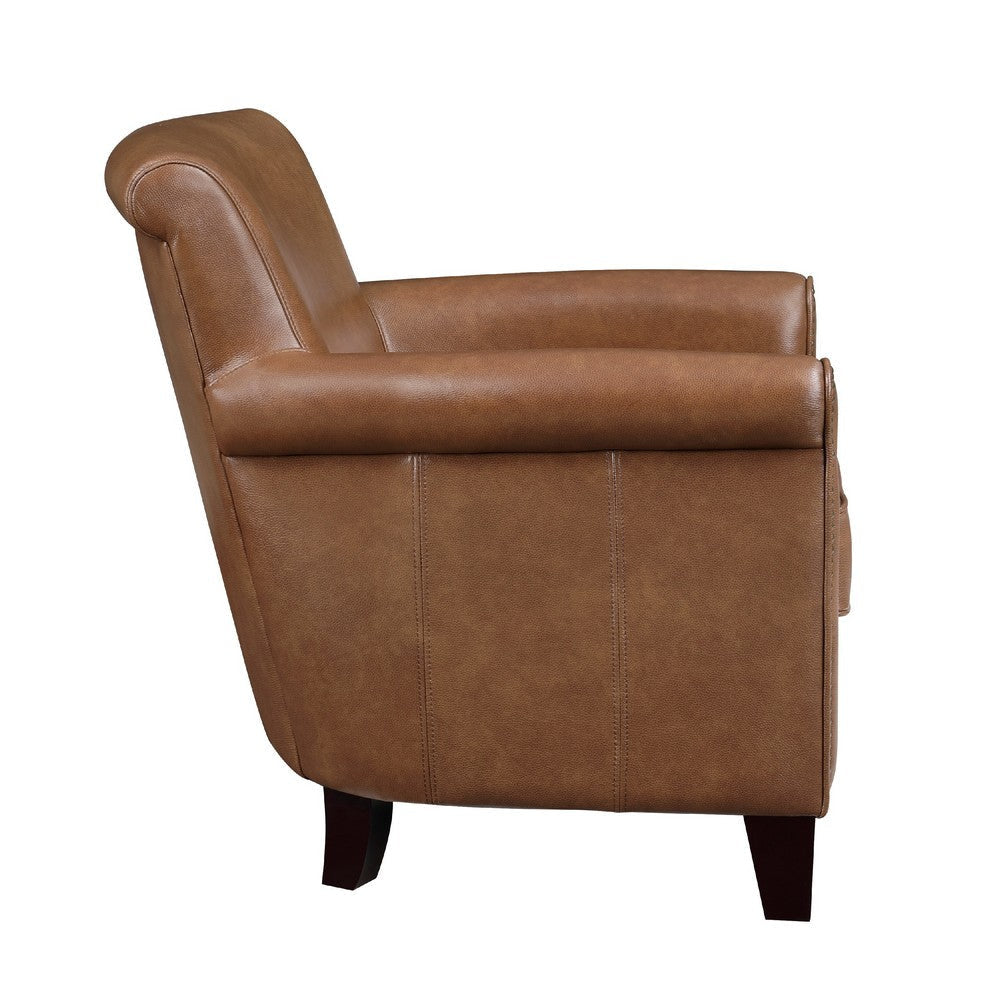 Tria Sofa Accent Chair | Brown Faux Leather | Nailhead Trim | 32’’ BM336250