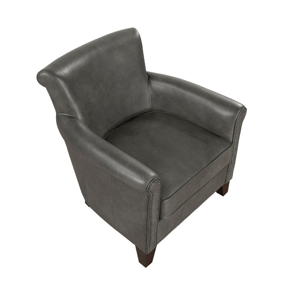 Tria Sofa Accent Chair | Gray Faux Leather | Nailhead Trims | 32’’ BM336251