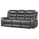Paul Power Recliner Sofa | 87" | Gray Faux Leather | Drop Down Table
