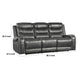 Paul Power Recliner Sofa | 87" | Gray Faux Leather | Drop Down Table