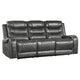 Paul Power Recliner Sofa | 87" | Gray Faux Leather | Drop Down Table
