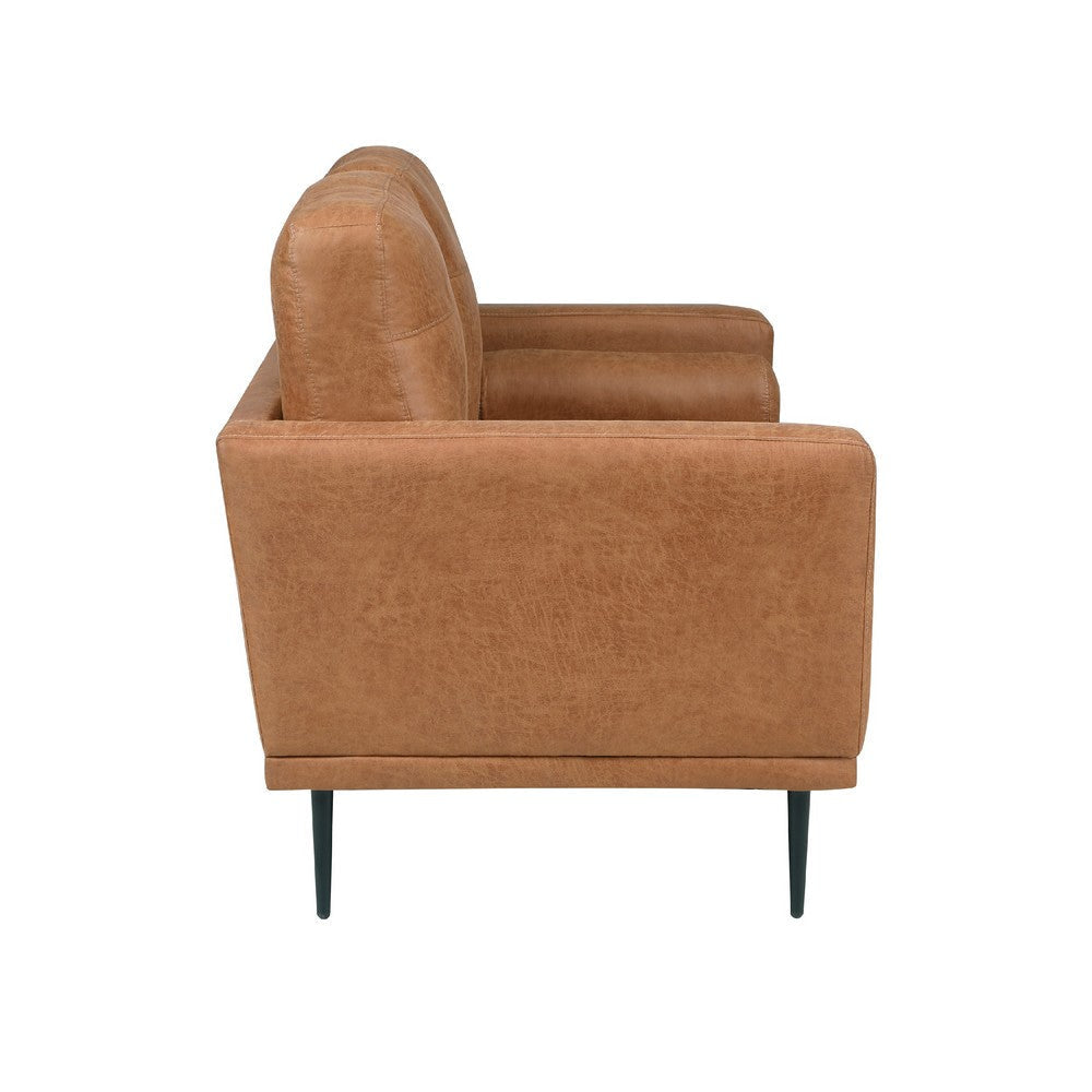 Coxi Loveseat with 2 Bolster Pillows | Soft Brown Microfiber | 58’’ BM336257