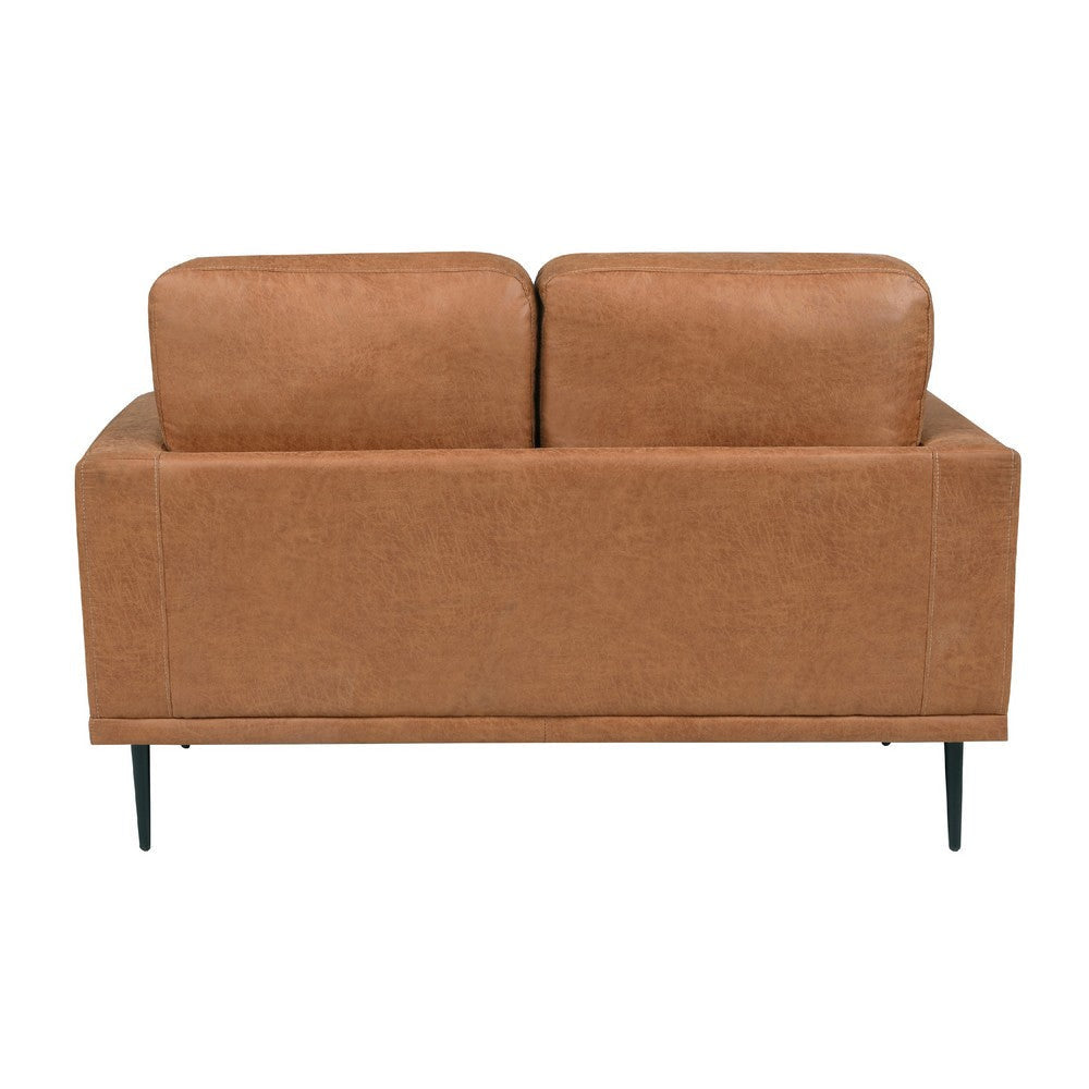 Coxi Loveseat with 2 Bolster Pillows | Soft Brown Microfiber | 58’’ BM336257