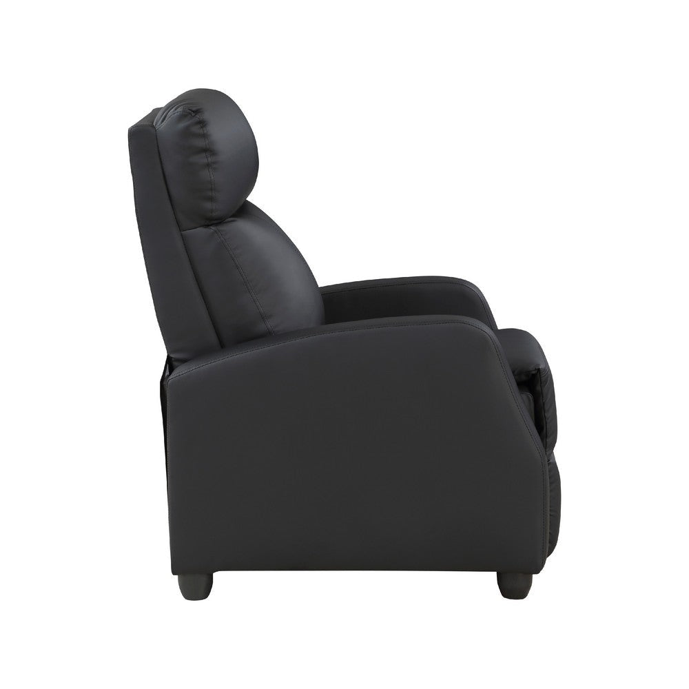Recliner Chair | Manual Push Back | Black Faux Leather | 27’’ BM336268
