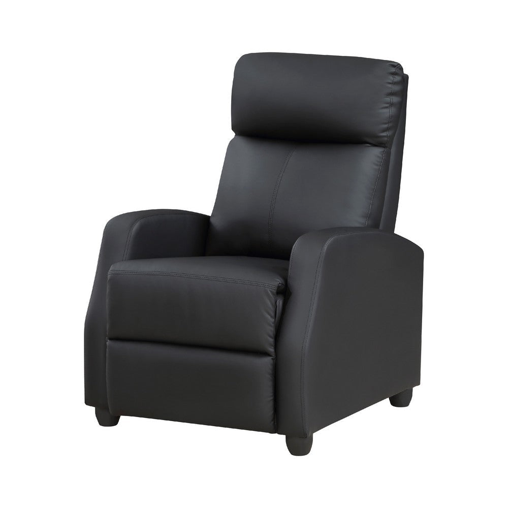 Recliner Chair | Manual Push Back | Black Faux Leather | 27’’ BM336268