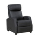 Recliner Chair | Manual Push Back | Black Faux Leather | 27"