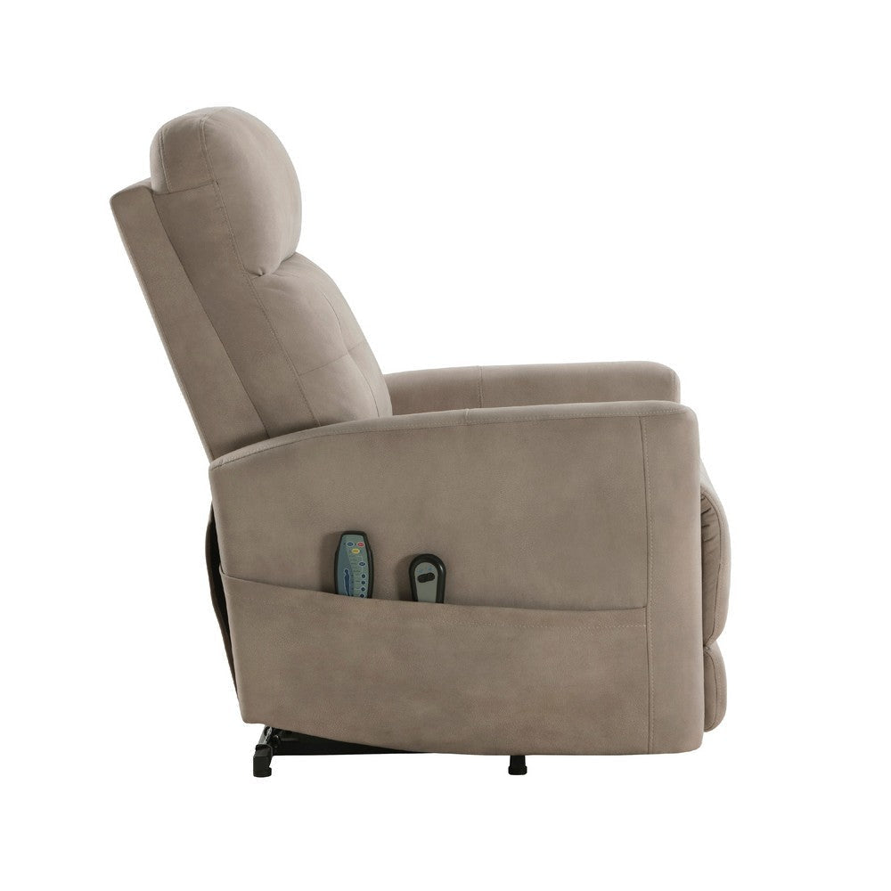 Woxo Power Lift Recliner Chair with Heat Massage | Brown Microfiber BM336269