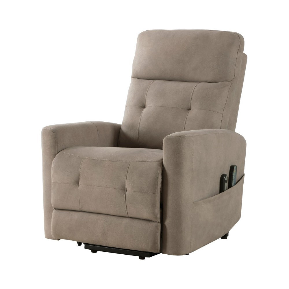 Woxo Power Lift Recliner Chair with Heat Massage | Brown Microfiber BM336269