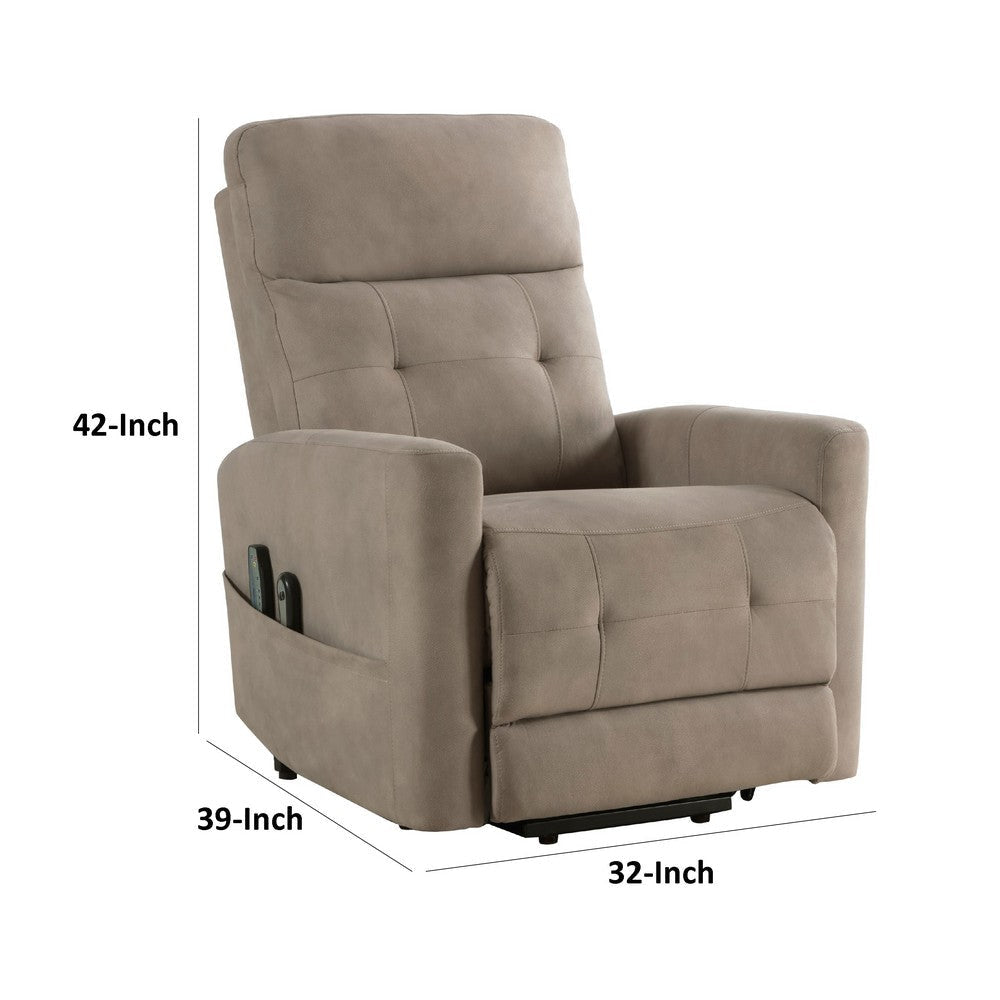 Woxo Power Lift Recliner Chair with Heat Massage | Brown Microfiber BM336269