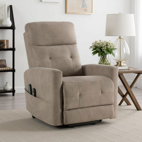 Woxo Power Lift Recliner Chair with Heat, Massage | Brown Microfiber
