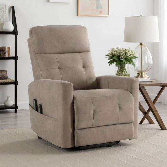Woxo Power Lift Recliner Chair with Heat, Massage | Brown Microfiber