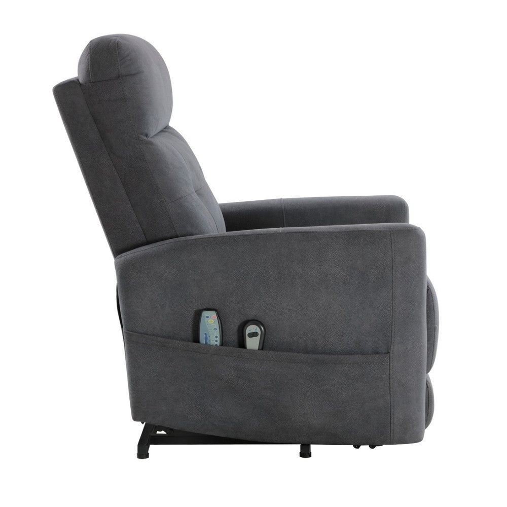 Woxo Power Lift Recliner Chair with Heat Massage | Gray Microfiber BM336270
