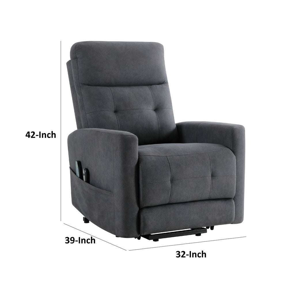 Woxo Power Lift Recliner Chair with Heat Massage | Gray Microfiber BM336270