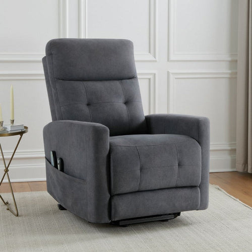 Woxo Power Lift Recliner Chair with Heat, Massage | Gray Microfiber